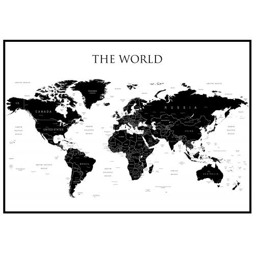 The World mapa ścienna polityczna-konturowa, 140x100 cm, ArtGlob
